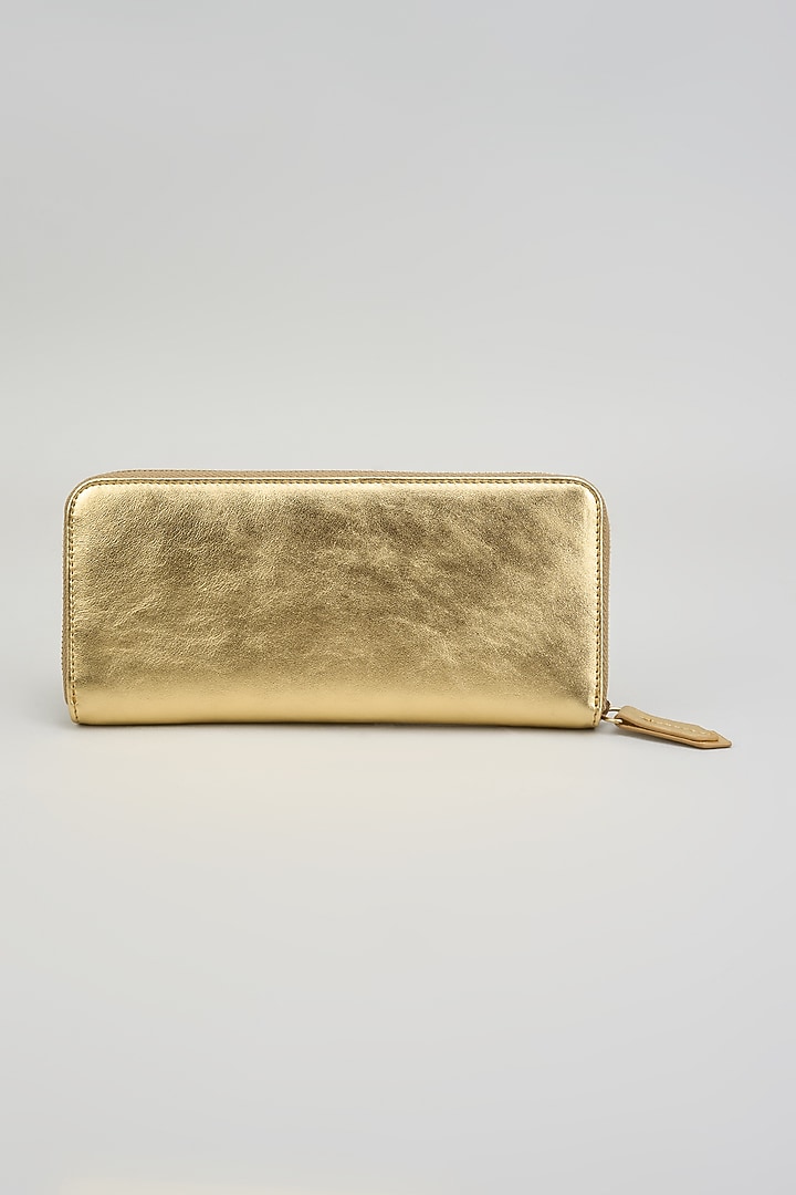 Gold Leather Wallet by GLA Accessories at Pernia's Pop Up Shop