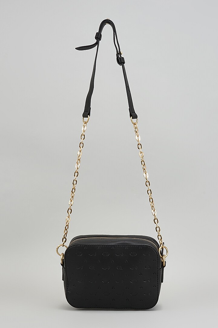 Black Leather Cross Body Bag by GLA Accessories at Pernia's Pop Up Shop