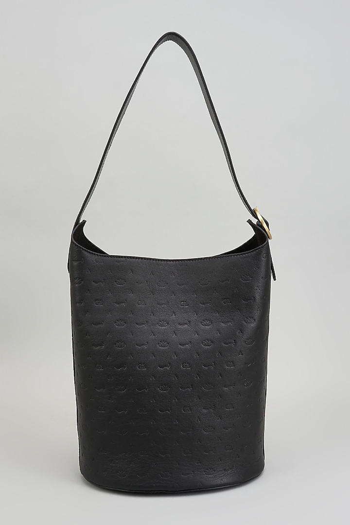 Black Leather Tote Bag by GLA Accessories at Pernia's Pop Up Shop