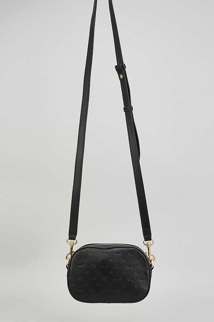 Black Leather Cross Body Bag by GLA Accessories at Pernia's Pop Up Shop