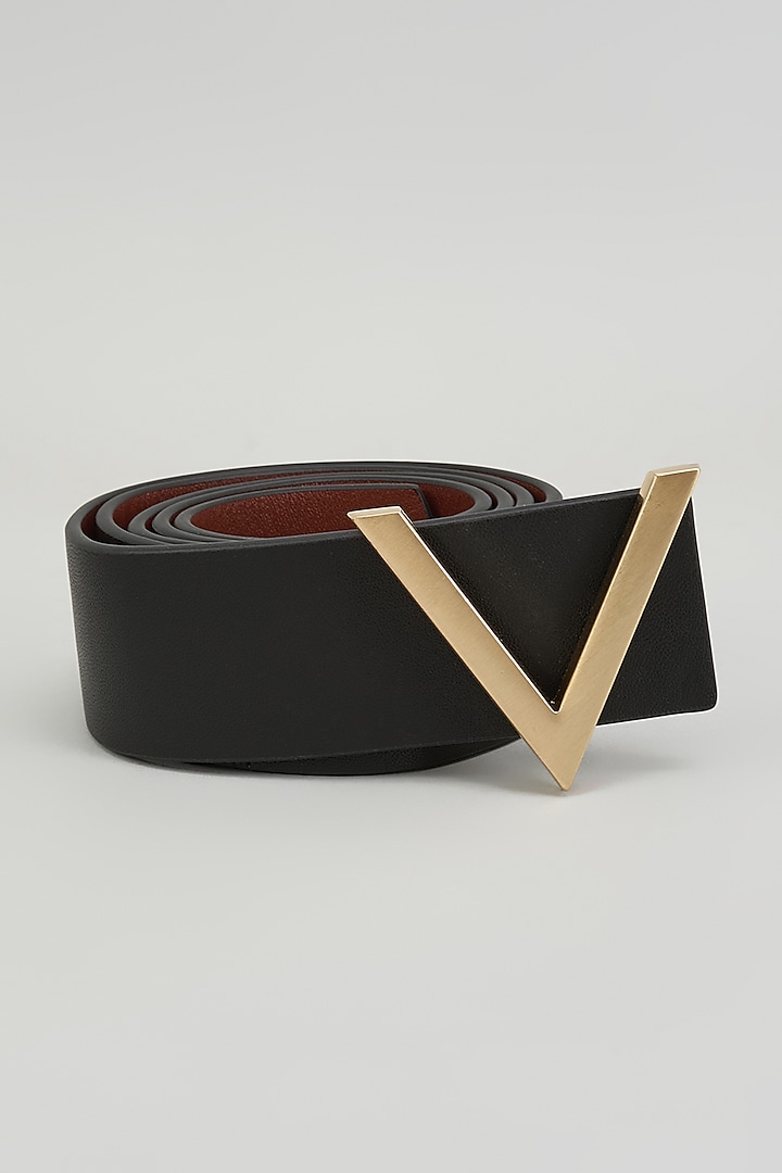Black Leather Belt by GLA Accessories