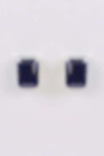 White Finish Zircon & Onyx Stud Earrings by GOLDEN WINDOW at Pernia's Pop Up Shop