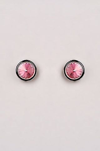 Gold Finish Swarovski Enamelled Stud Earrings by GOLDEN WINDOW