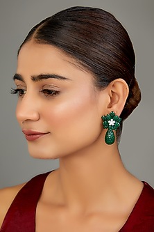 Green Swarovski Kai Dangler Earrings