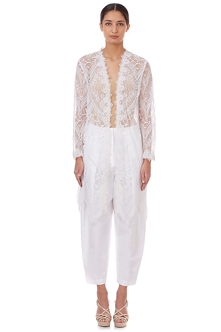White Lace Jacket by Genes Lecoanet Hemant at Pernia's Pop Up Shop