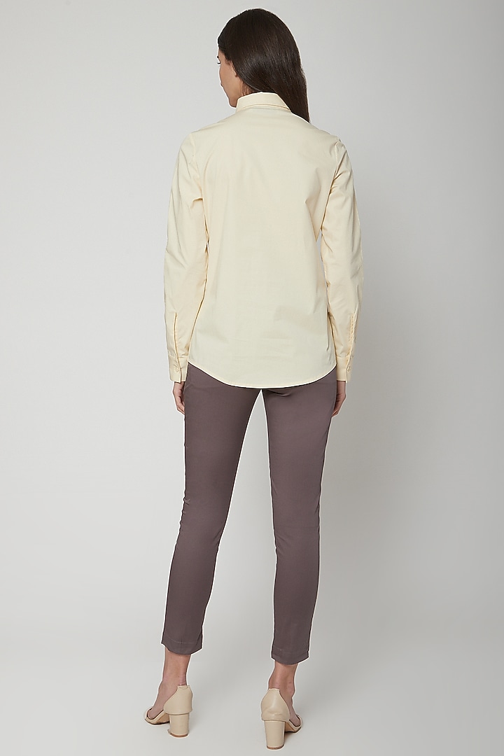 Charcoal Grey Poly Twill Chino Pants by Genes Lecoanet Hemant at Pernia's Pop Up Shop