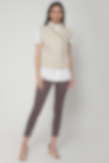 Natural Beige Oversized Jacket by Genes Lecoanet Hemant at Pernia's Pop Up Shop