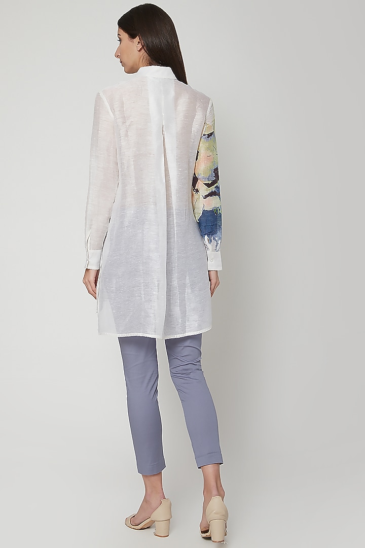 Blue Cotton Twill Chino Pants by Genes Lecoanet Hemant at Pernia's Pop Up Shop