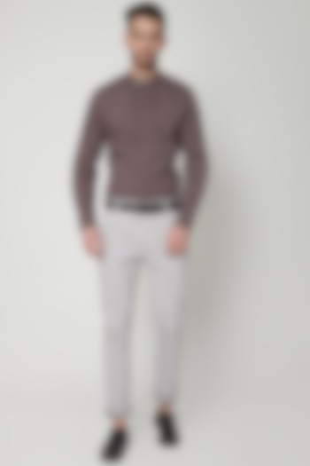 Light Grey Chino Trousers by Genes Lecoanet Hemant Men at Pernia's Pop Up Shop