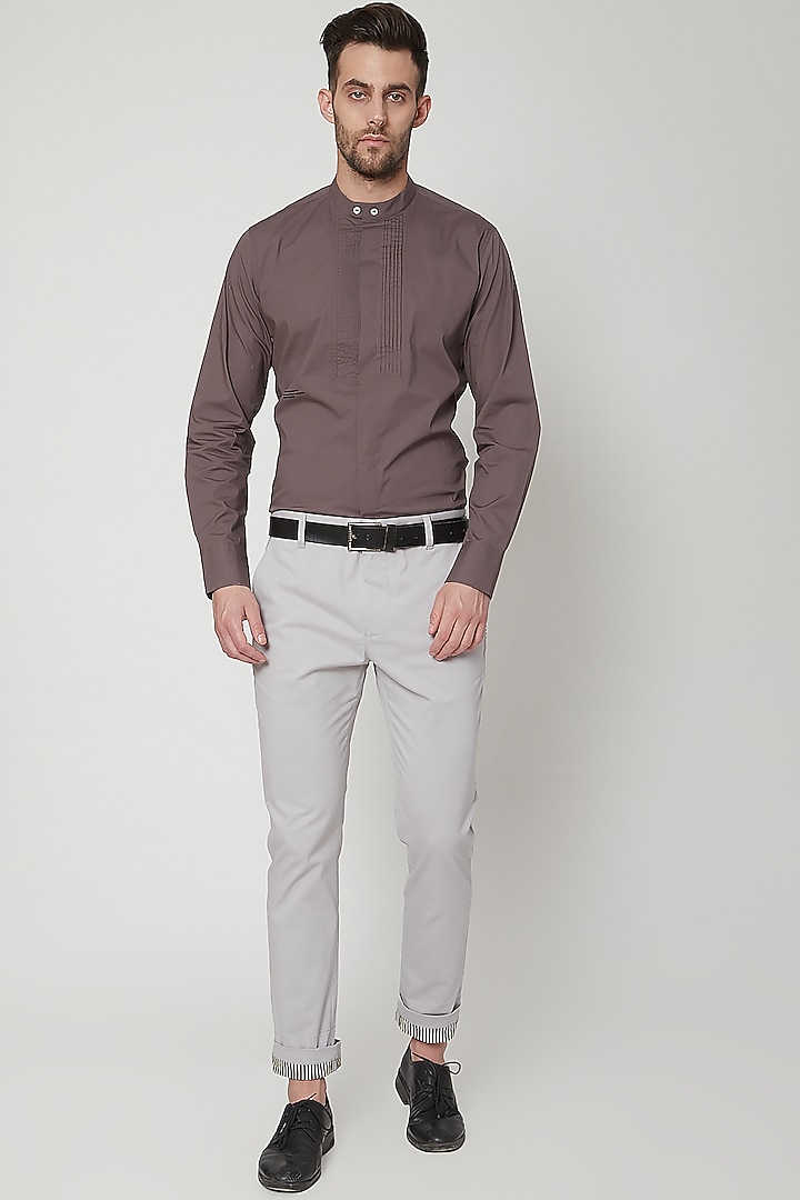 Light Grey Chino Trousers by Genes Lecoanet Hemant Men at Pernia's Pop Up Shop
