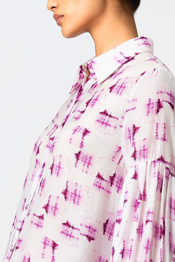 Orchid Checkered Shirt by Genes Lecoanet Hemant at Pernia's Pop Up Shop