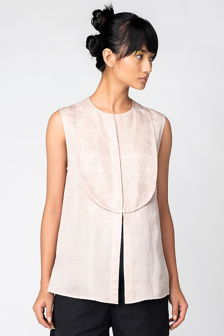 Goan Sand Embroidered Top by Genes Lecoanet Hemant at Pernia's Pop Up Shop