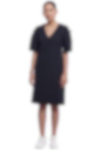 Navy Cotton Summer Dress by Genes Lecoanet Hemant at Pernia's Pop Up Shop