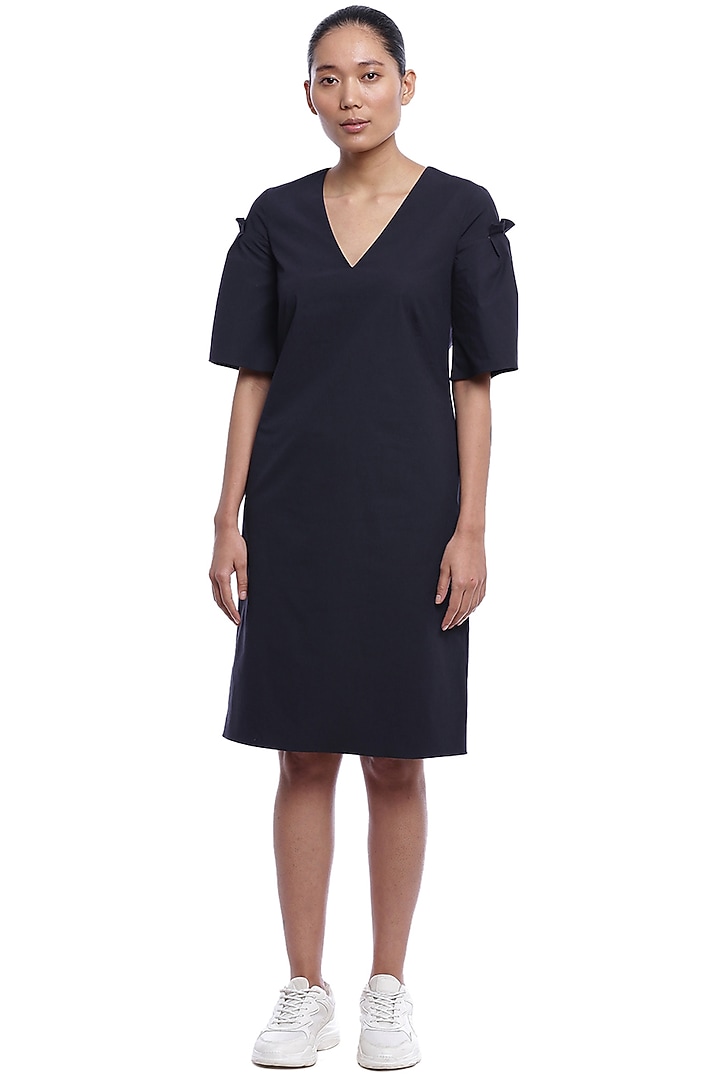 Navy Cotton Summer Dress by Genes Lecoanet Hemant at Pernia's Pop Up Shop
