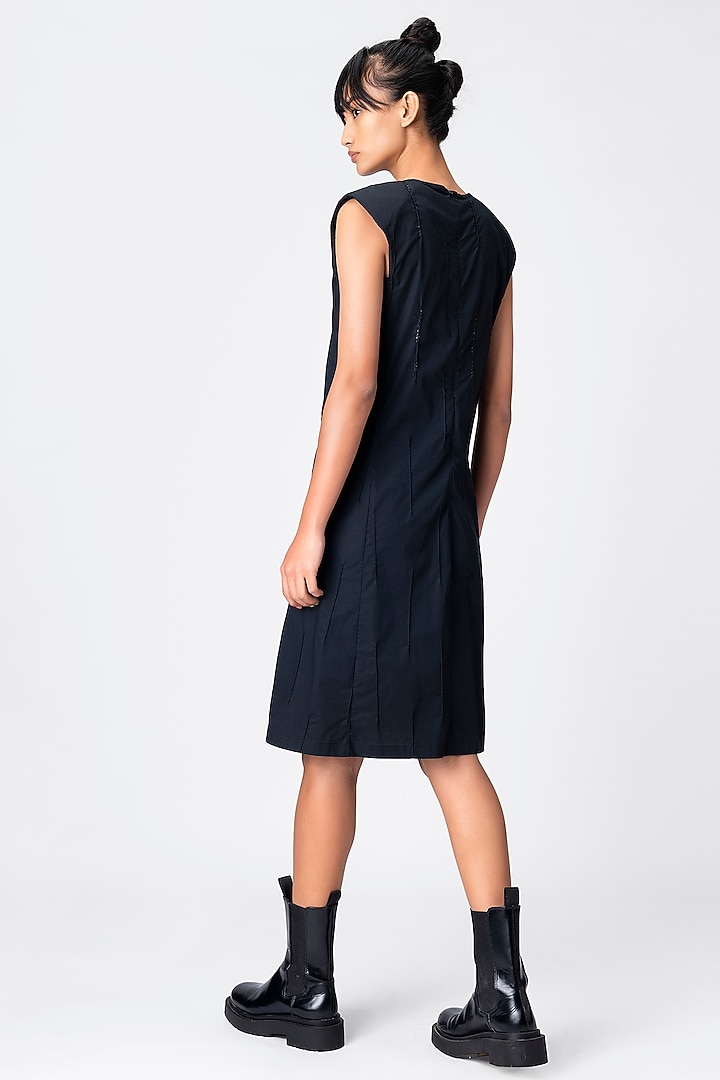 Midnight Black Embroidered Summer Dress by Genes Lecoanet Hemant at Pernia's Pop Up Shop