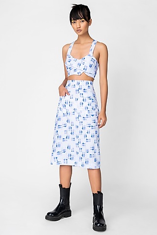 Blue Checkered Skirt by Genes Lecoanet Hemant