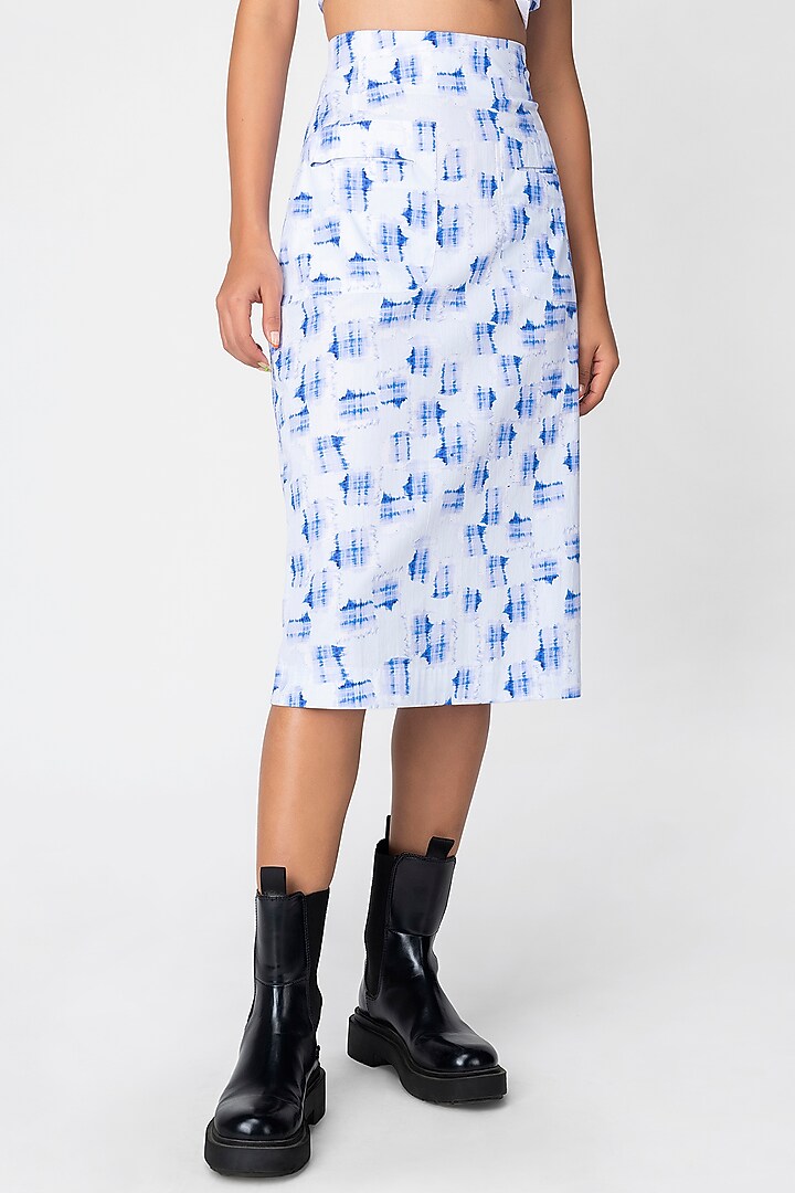 Blue Checkered Skirt by Genes Lecoanet Hemant at Pernia's Pop Up Shop