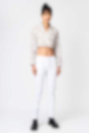 Sand Printed Cropped Jacket by Genes Lecoanet Hemant