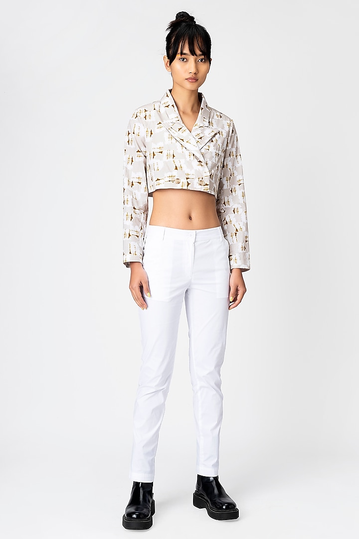 Sand Printed Cropped Jacket by Genes Lecoanet Hemant