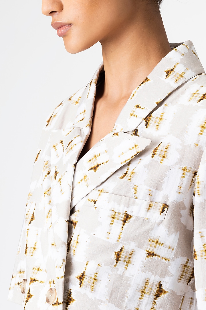 Sand Printed Cropped Jacket by Genes Lecoanet Hemant at Pernia's Pop Up Shop