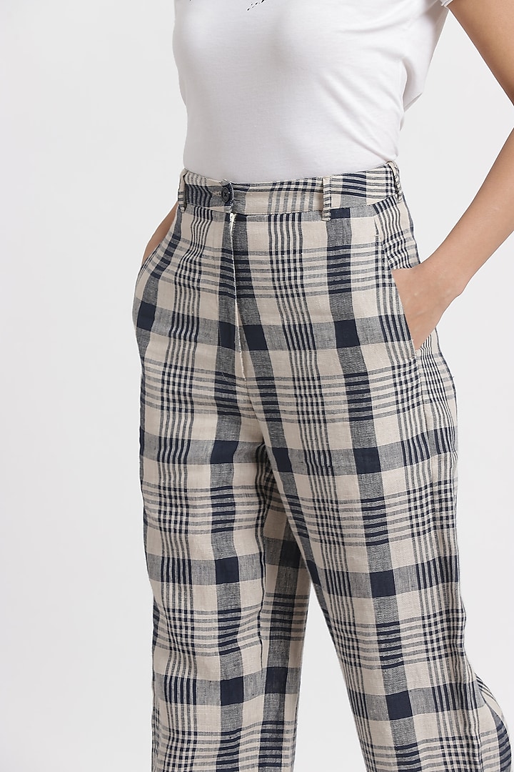 Black & White Checkered Trousers by Genes Lecoanet Hemant at Pernia's Pop Up Shop