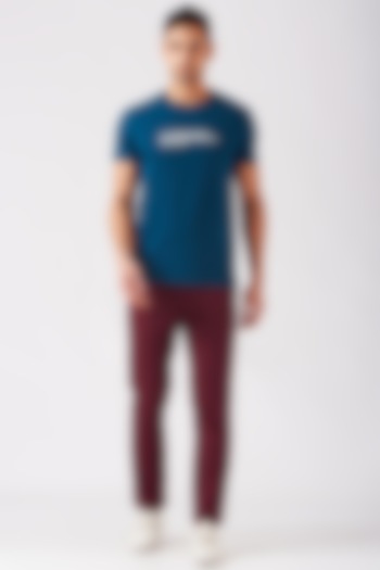 Bright Cobalt Blue Single Jersey T-Shirt by Genes Lecoanet Hemant Men at Pernia's Pop Up Shop