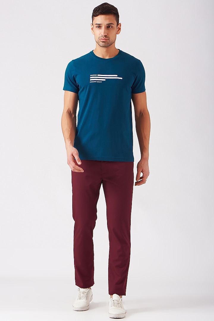 Bright Cobalt Blue Single Jersey T-Shirt by Genes Lecoanet Hemant Men at Pernia's Pop Up Shop
