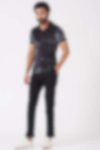 Black Velvet T-Shirt by Genes Lecoanet Hemant Men at Pernia's Pop Up Shop