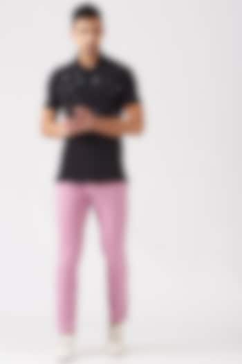 Black Embroidered T-Shirt by Genes Lecoanet Hemant Men at Pernia's Pop Up Shop