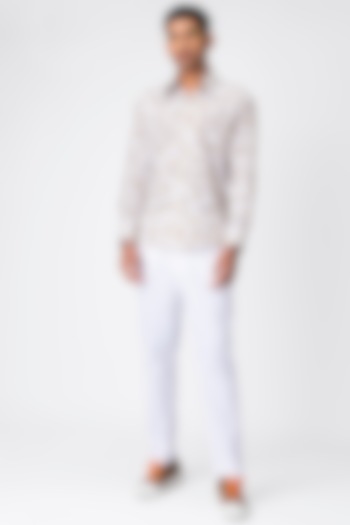 Sand Checkered Summer Shirt by Genes Lecoanet Hemant Men at Pernia's Pop Up Shop