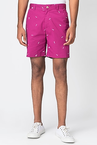 Orchid Logo Printed Shorts by Genes Lecoanet Hemant Men