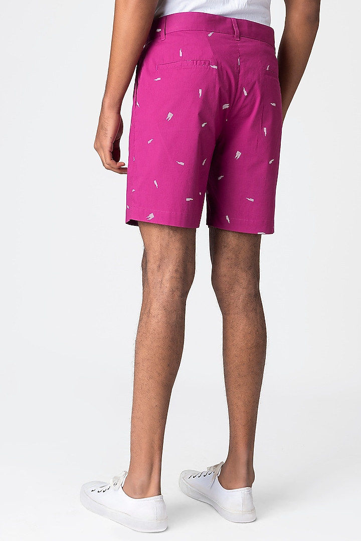 Orchid Logo Printed Shorts by Genes Lecoanet Hemant Men at Pernia's Pop Up Shop
