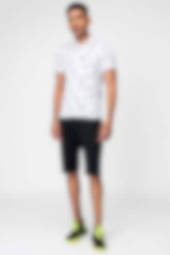 Black & White Checkered Polo T-Shirt by Genes Lecoanet Hemant Men
