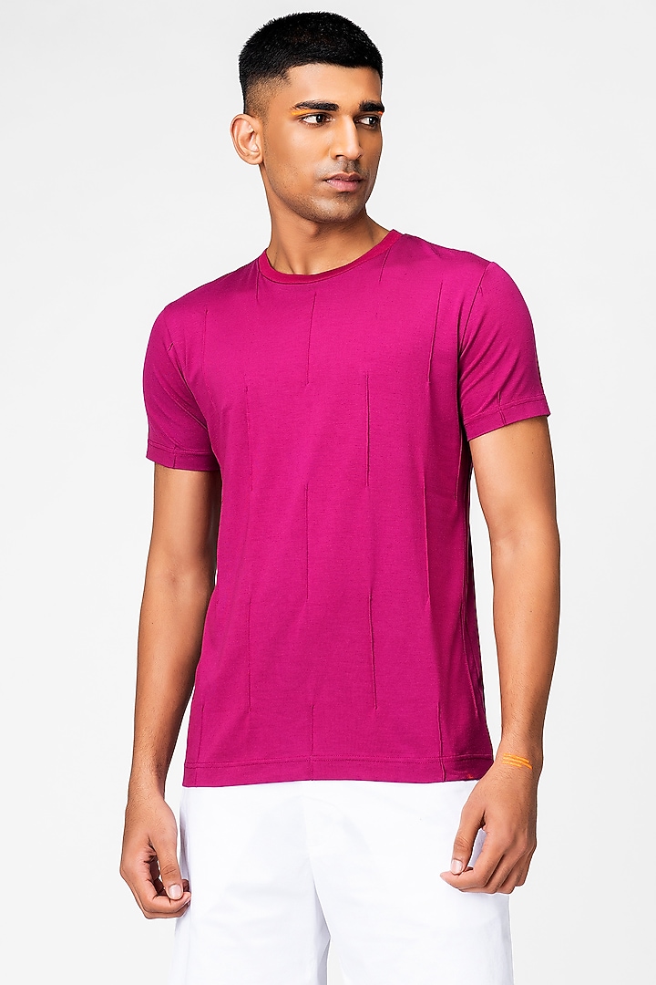 Orchid Cotton T-Shirt by Genes Lecoanet Hemant Men at Pernia's Pop Up Shop