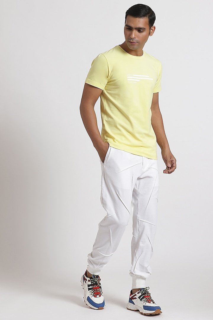 Dandelion Yellow Cotton T-Shirt by Genes Lecoanet Hemant Men