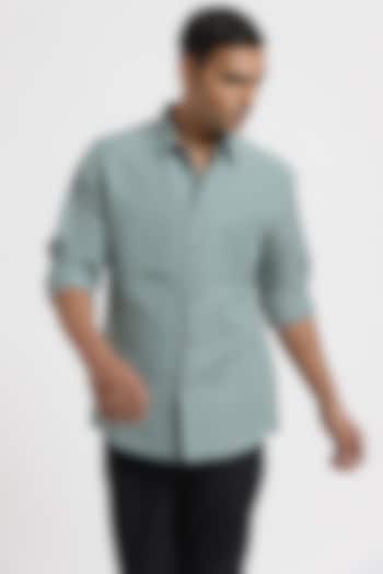 Eucalyptus Green Linen Shirt by Genes Lecoanet Hemant Men at Pernia's Pop  Up Shop 2026