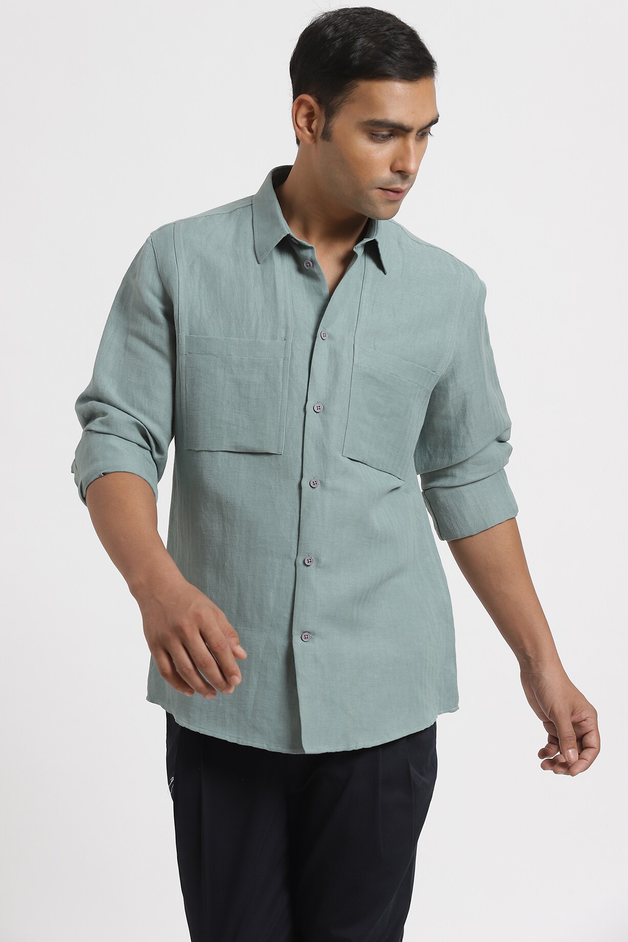 slim fit dress slacks Hisdern Men's Micro Twill Dark Green Shirt Formal Wear Regular Fit with Pocket 3XL