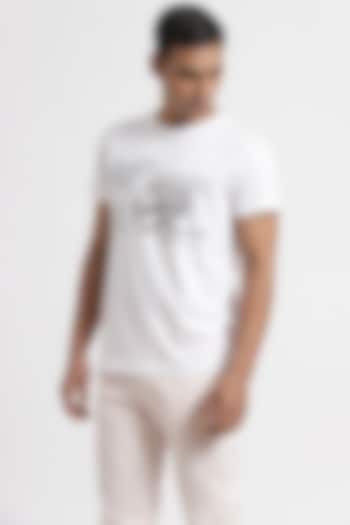 White & Black T-Shirt by Genes Lecoanet Hemant Men
