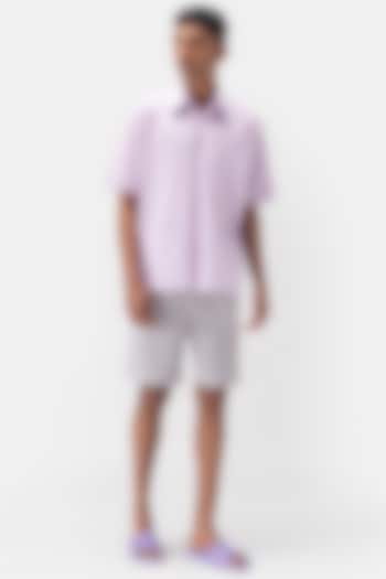 Lilac Cotton Poplin Summer Shirt by Genes Lecoanet Hemant Men at Pernia's Pop Up Shop