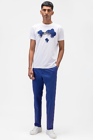 White Cotton Jersey Printed T-Shirt by Genes Lecoanet Hemant Men
