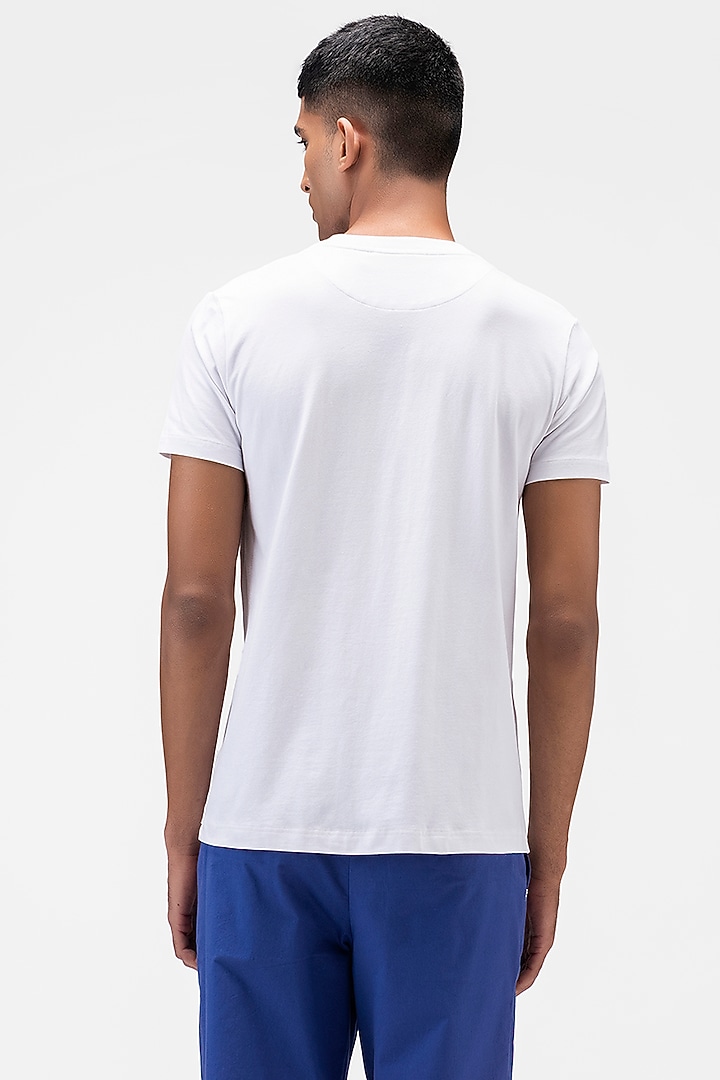 White Cotton Jersey Printed T-Shirt by Genes Lecoanet Hemant Men at Pernia's Pop Up Shop