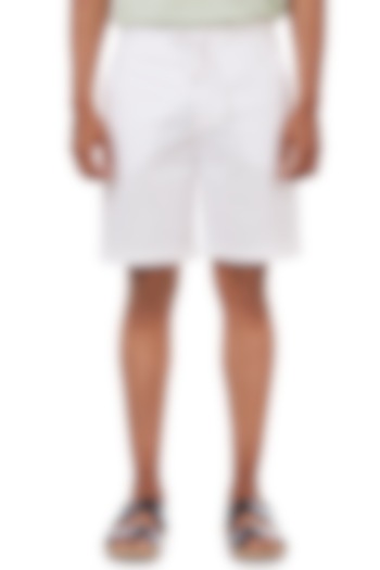 White Cotton Slub Shorts by Genes Lecoanet Hemant Men at Pernia's Pop Up Shop