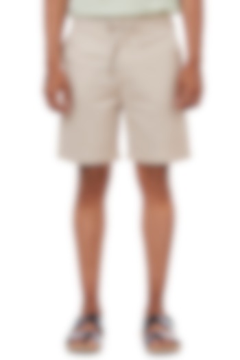 Natural Beige Cotton Slub Shorts by Genes Lecoanet Hemant Men at Pernia's Pop Up Shop