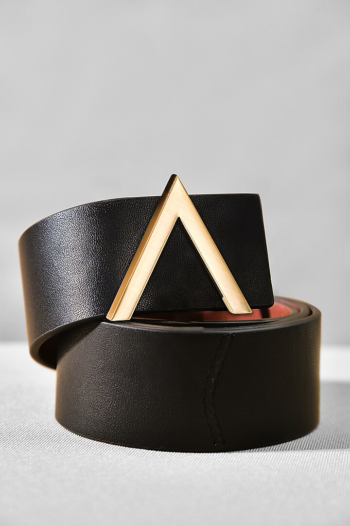 Black Leather Belt by GLA Accessories at Pernia's Pop Up Shop