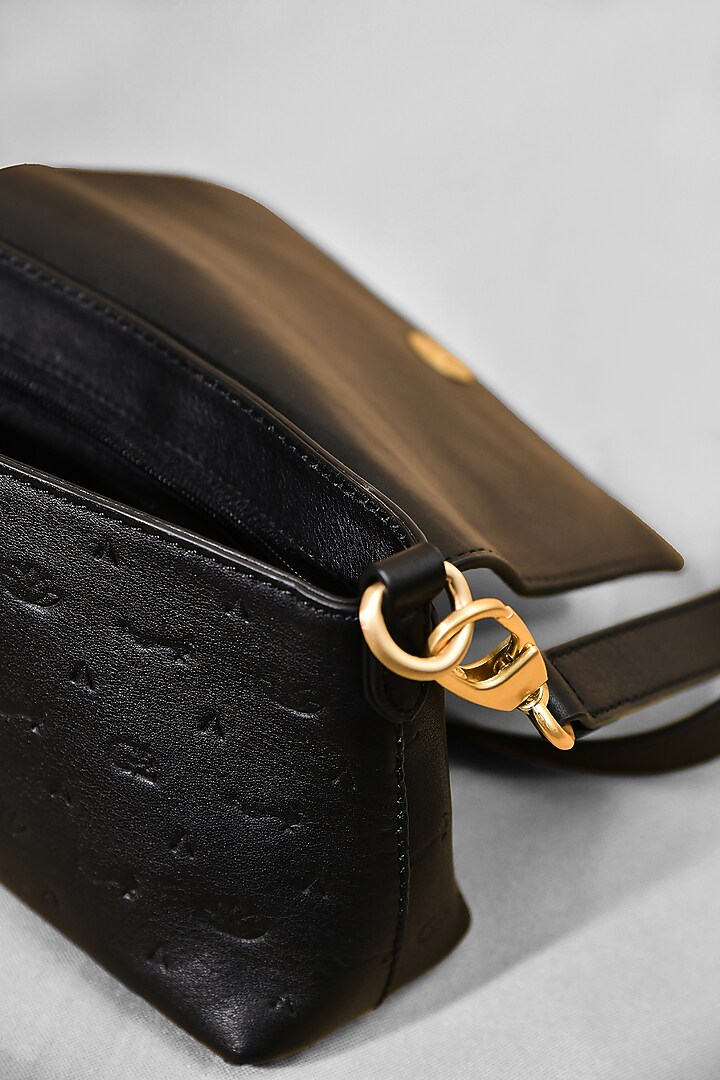 Black Leather Bag by GLA Accessories at Pernia's Pop Up Shop