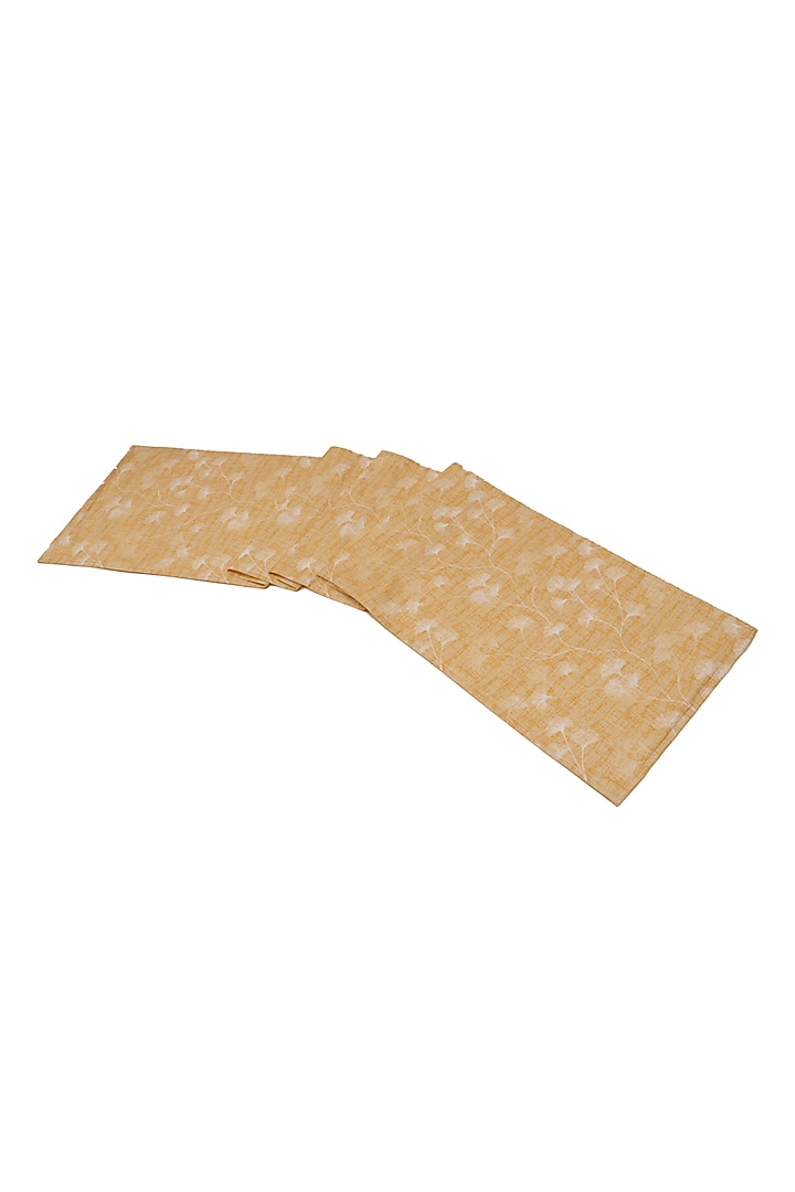 Gingko Mustard Cotton Floral Digital Printed Table Runner by Eris home at Pernia's Pop Up Shop