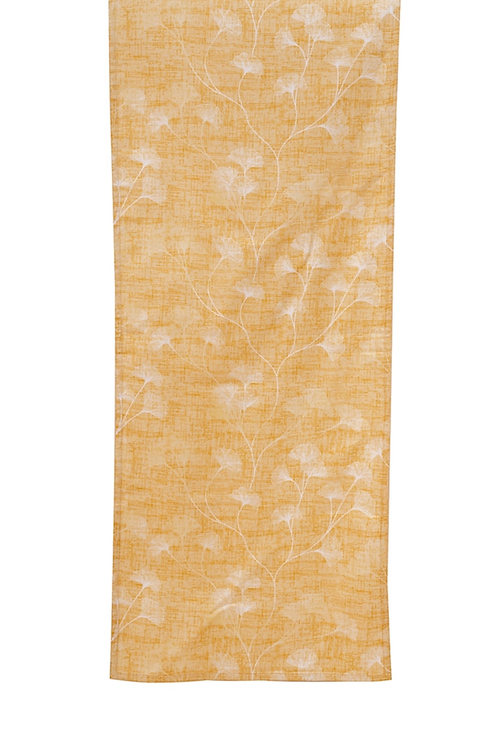 Gingko Mustard Cotton Floral Digital Printed Table Runner by Eris home at Pernia's Pop Up Shop