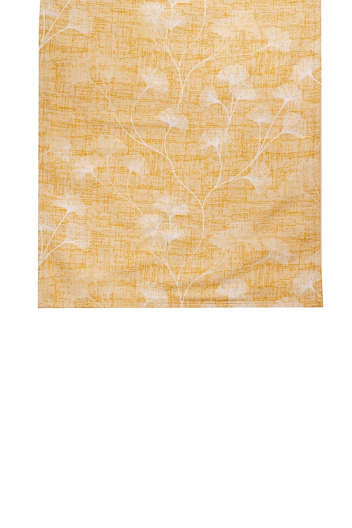 Gingko Mustard Cotton Floral Digital Printed Table Runner by Eris home at Pernia's Pop Up Shop