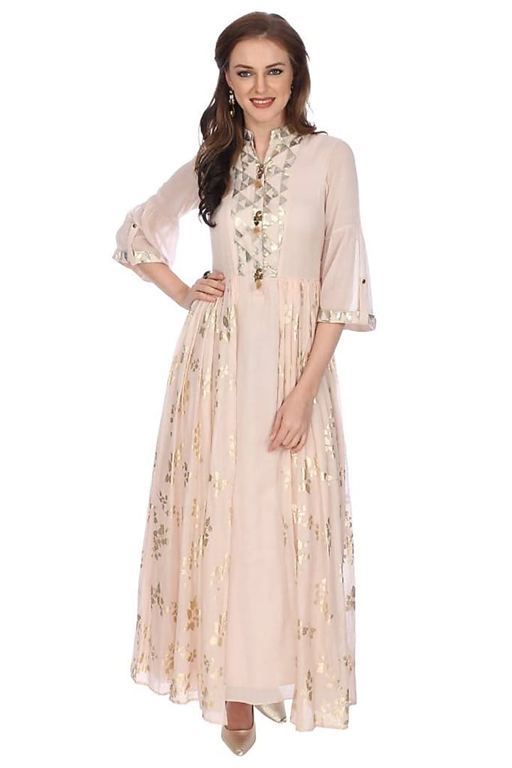 Cream Printed Tunic by Sounia Gohil at Pernia's Pop Up Shop