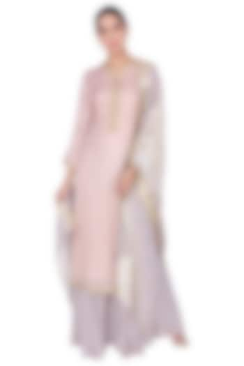 Mauve Embellished Sharara Set by Sounia Gohil at Pernia's Pop Up Shop